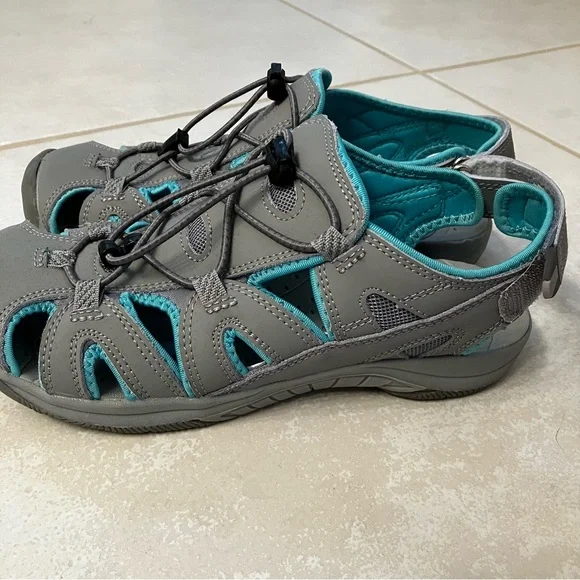 Eddie Bauer Trekking Shoe Teal/Gray Size 7 - Picture 7 of 10